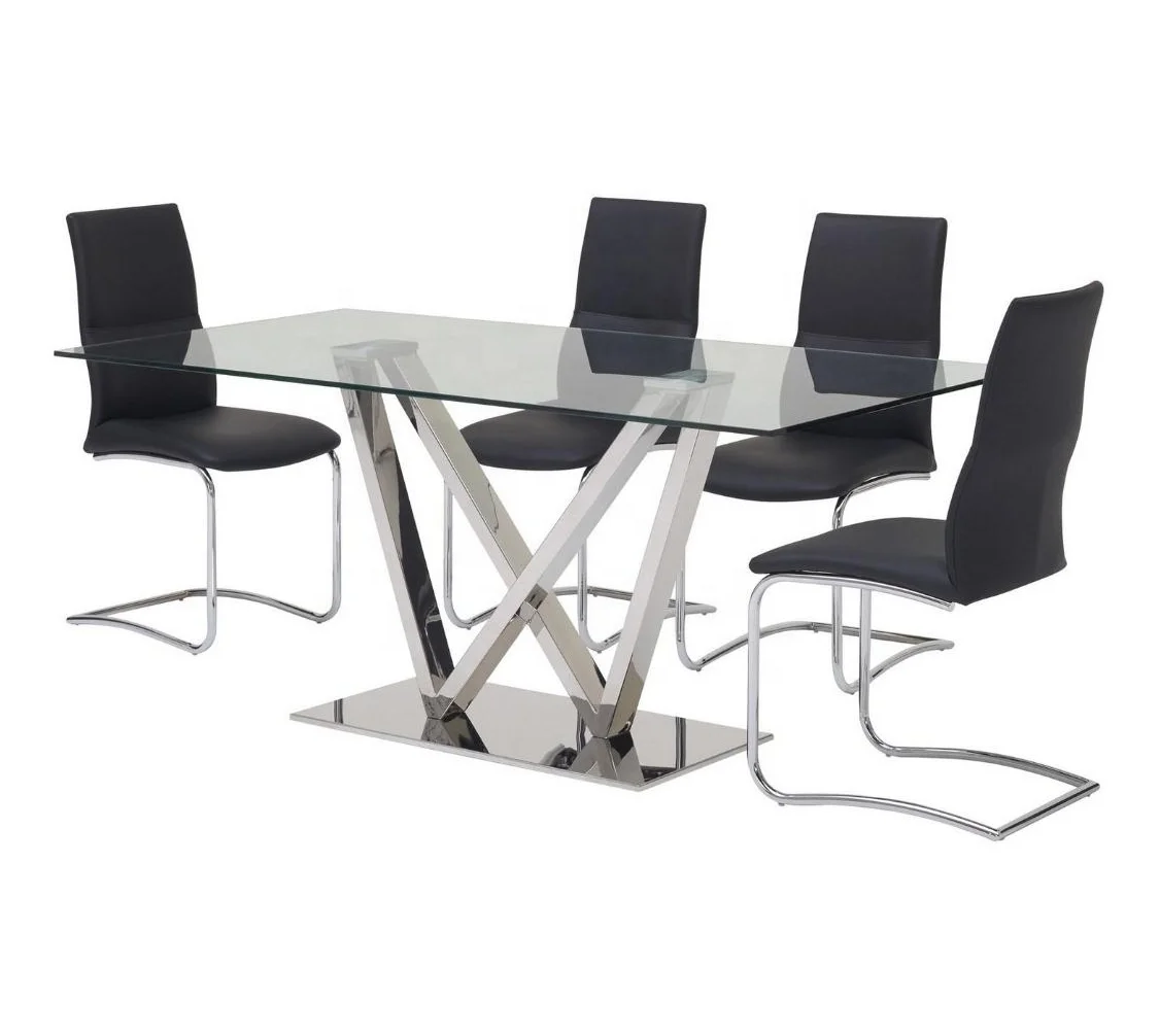 2021 modern dining room furniture table with stainless steel base