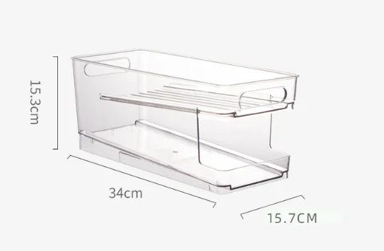 Transparent refrigerator cola beer can Automatic Rolling container fridge Stackable storage container
