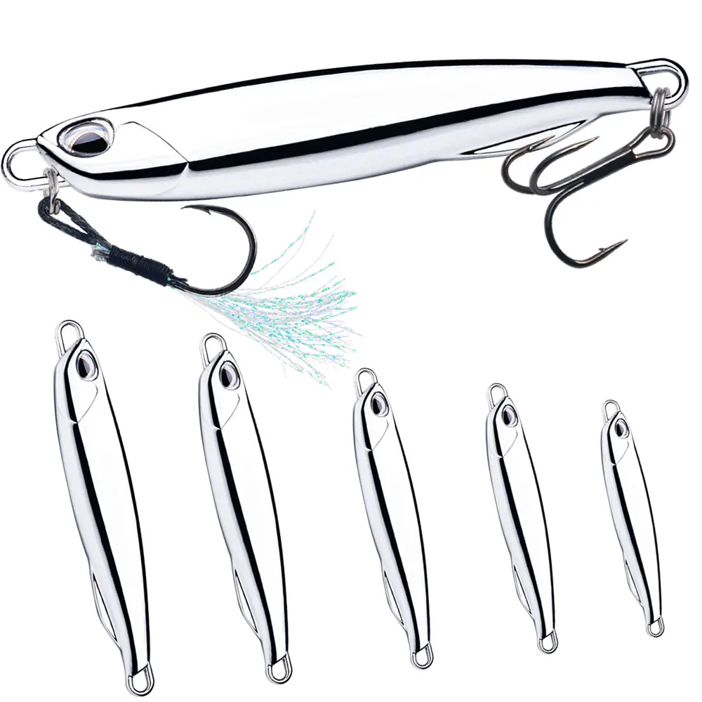 Wholesale 10g 15g 20g 30g 40g Saltwater Slow Jigging Trolling Sinking Metal Jig Fishing Lures Lead Sea Fishing Baits