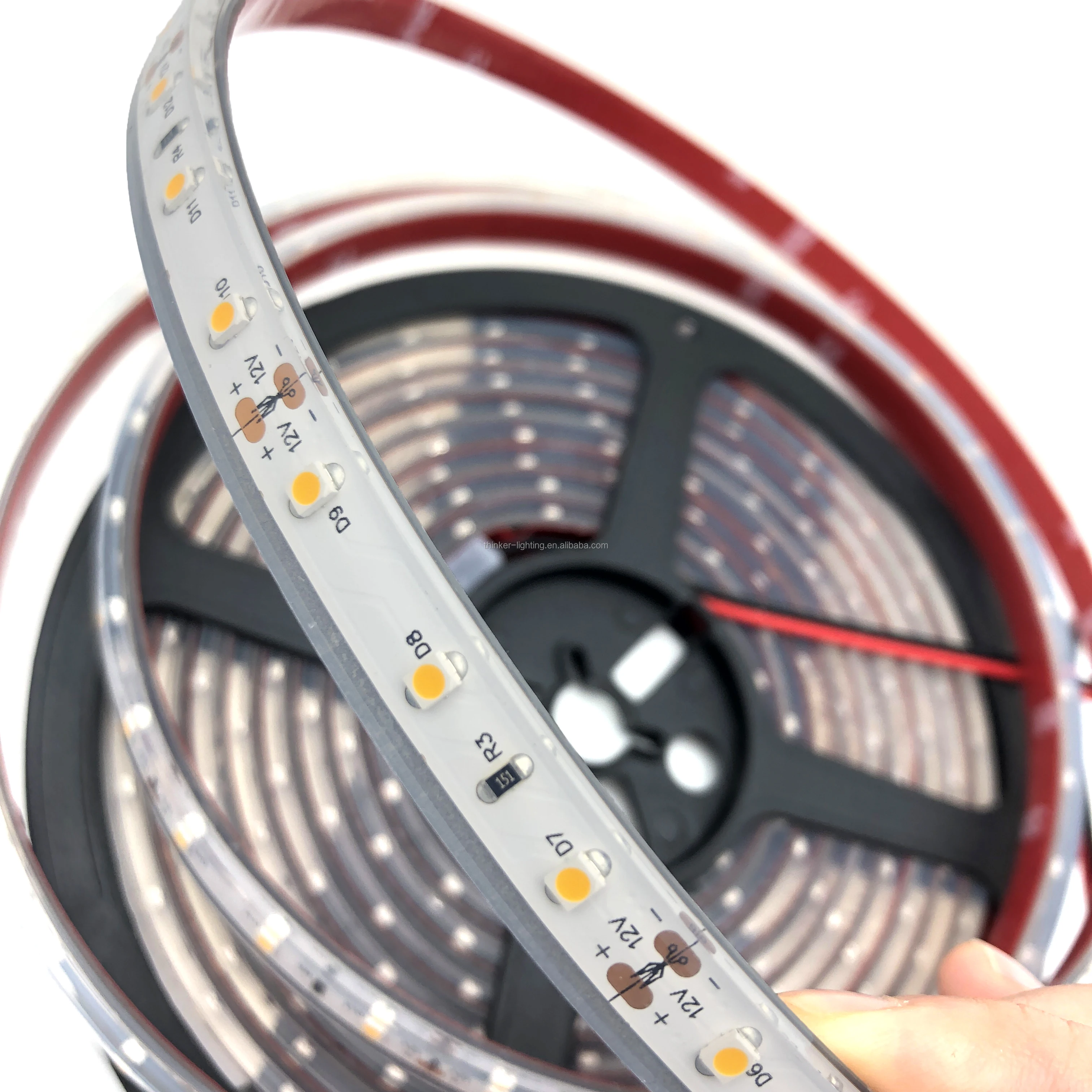 CE RoHS SMD3528 LED Strip Light 60leds/m DC12/24V 24W/m 10mm PCB VHB IP68 5m/roll