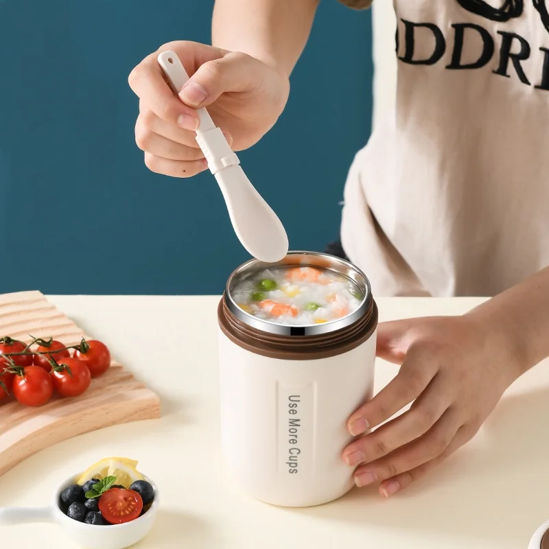 Portable 304 Stainless Steel Thermal Soup Cup Insulted Reusable Food Storage  Breakfast cup soup flask Food Flask Jar
