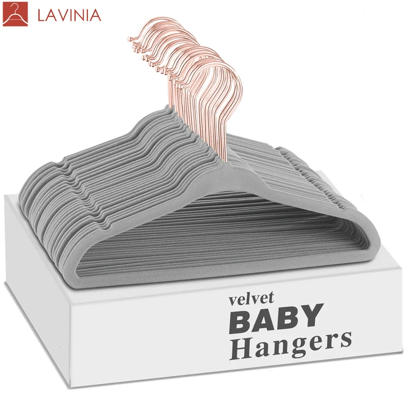 Lavinia non-slip white hanger kids cheap plastic baby hanger wholesale velvet hangers