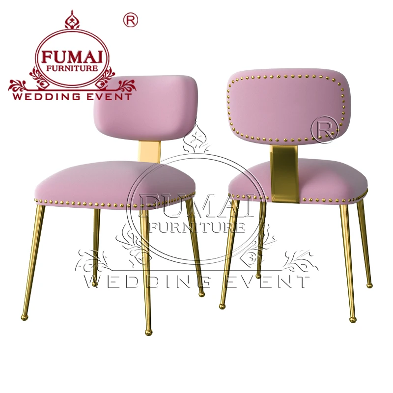 Fumai Furniture Original Design Pink Velvet Wedding Hotel Chair
