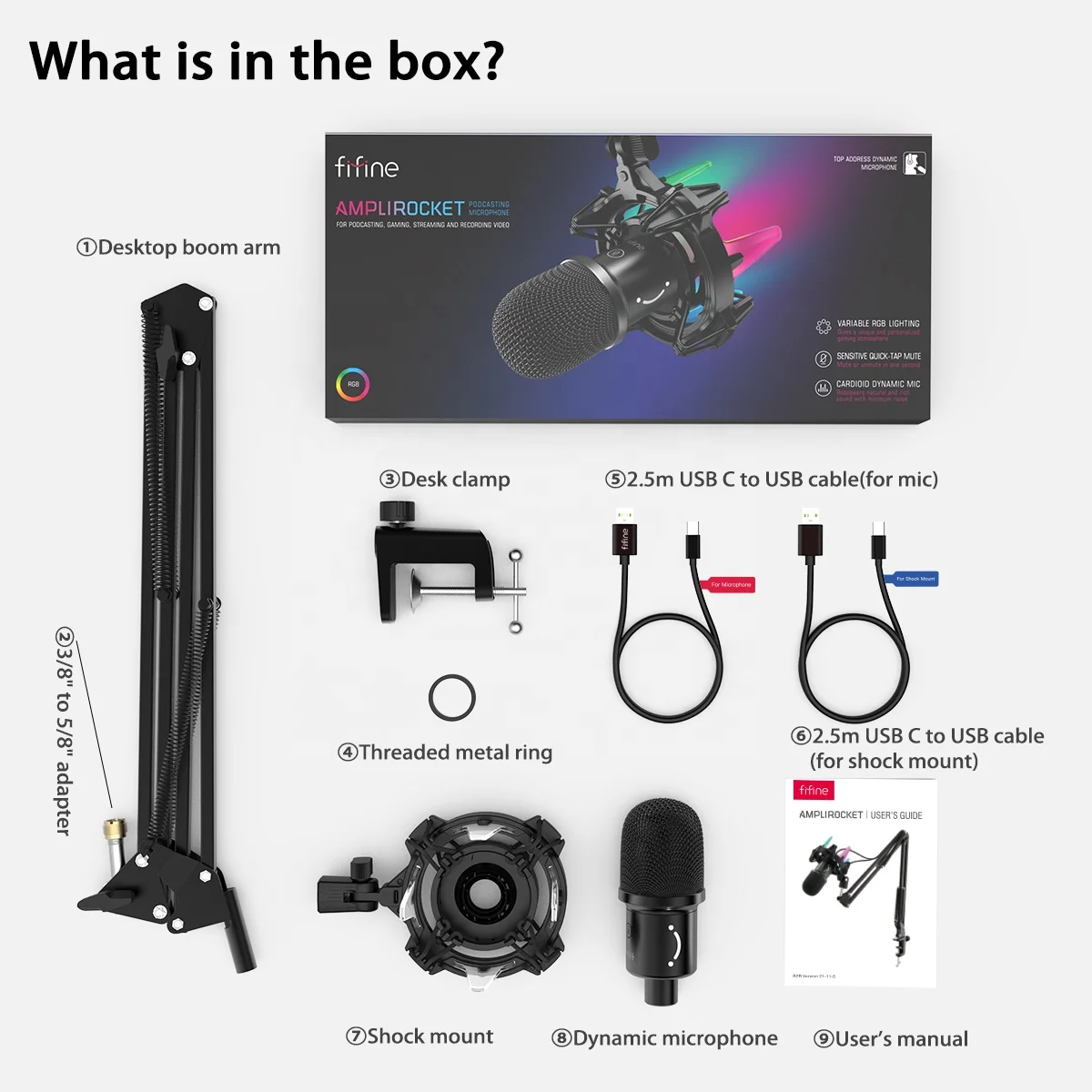 Fifine K651professional usb mic recording microphone gaming podcast microphone gaming dynamic microphone