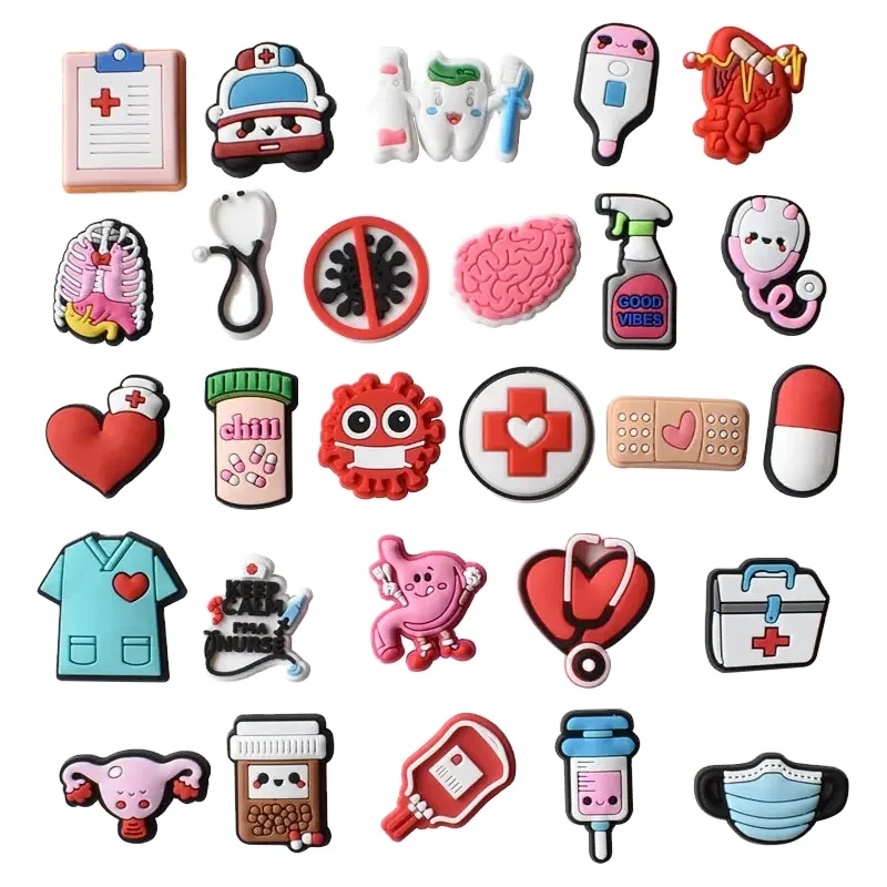 Custom Shoe Charm 2023 New Trend Clog Charm doctor medical ambulance nurse uniform for cartoon shoe clogs shoe Decorations