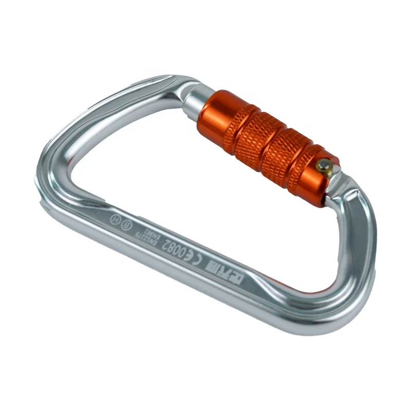 25KN Heavy duty D type Customization Color Aviation Aluminum 7075 Carabiner Climbing Carabiner Snap Hook Clip