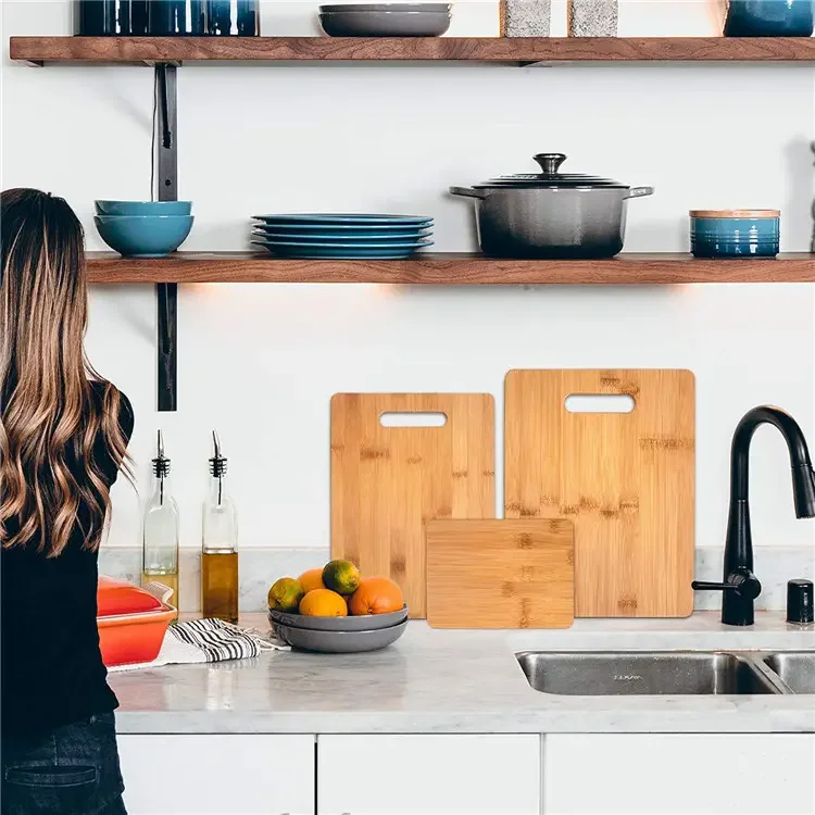 2024 hot sales Large customizable 3-piece Bamboo Chopping wooden cutting board double sided chopping block