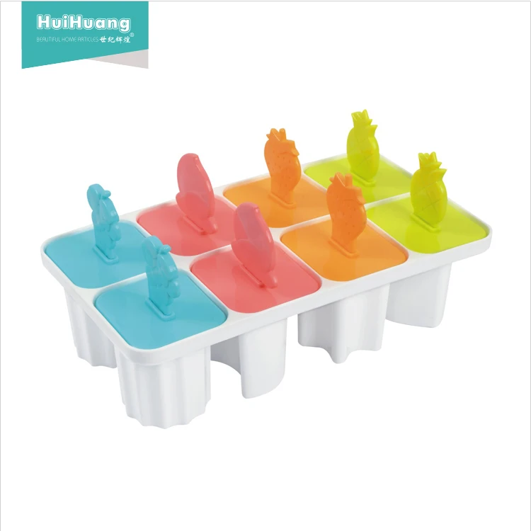 
Huihuang Shantou manufacturer food grade 8 pcs 1 set DIY tool ice cream mold ice pop mold plastic mold for ice cream 