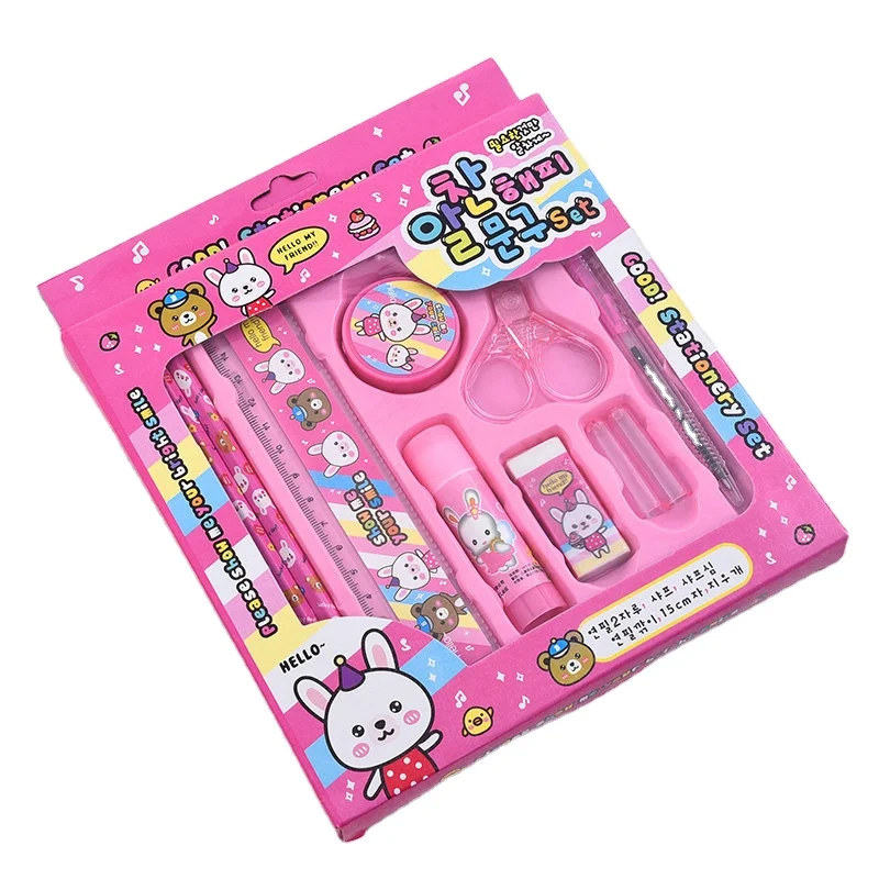 Набор канцелярских принадлежностей из 10 предметов подарочный набор для девочек и студентов