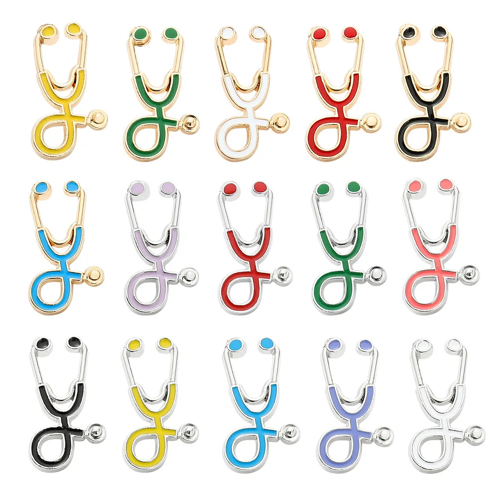 AA0160482 Hot Sale Stethoscope Brooch Pins for Nurse Doctor Pins Enamel Lapel Brooches Women Men