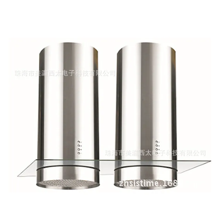 Hot selling  kitchen range hoods 220V exhaust fan chimney hood double circle island range hood for Kitchen appliance