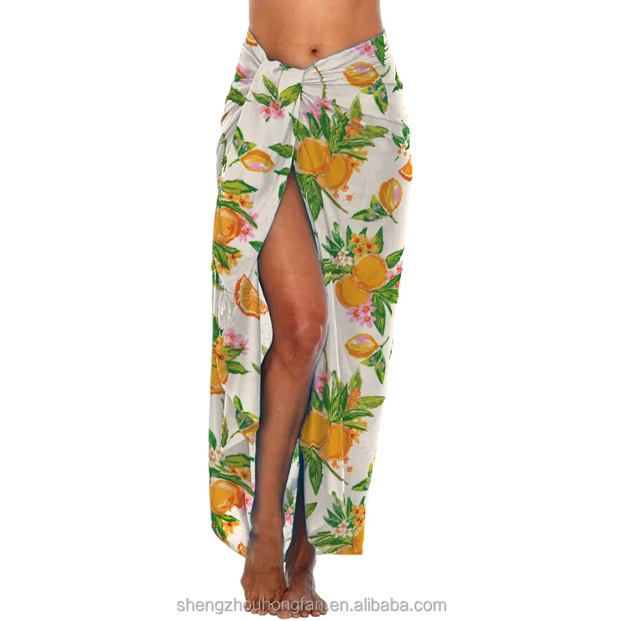 Usa Hawaii Custom print Design hot sale 100% rayon sarong pareo beach towel & Swimsuit Coverup Skirt & Stylish Bikini Cover Up