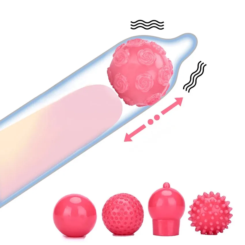 Penis Enlargement Vibrator Reusable Soft Head Attachment Ball Using With Sleeve Penis Extender Bead For Men