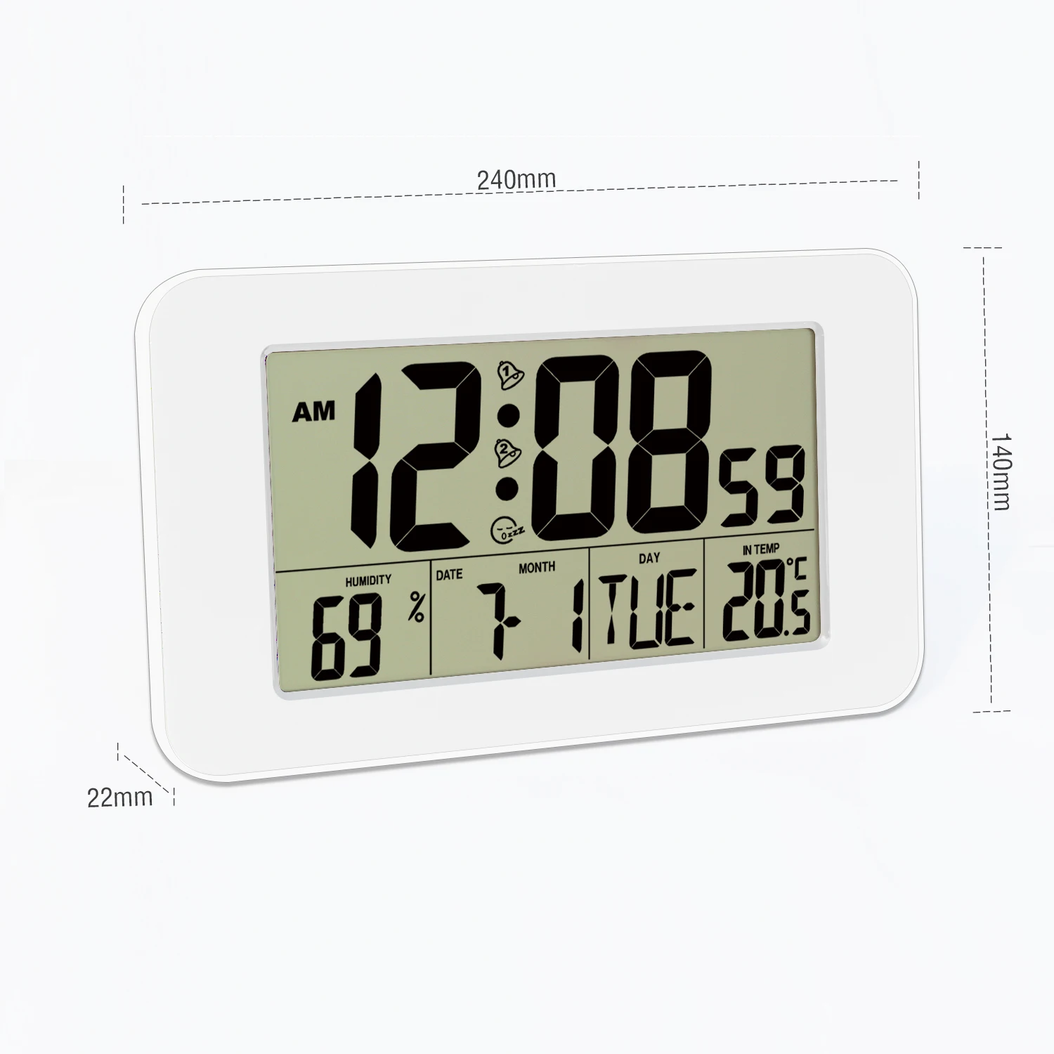 
H151H Multifunctional LCD Digital Alarm Clock in desktop and wall hanging table alarm large display 