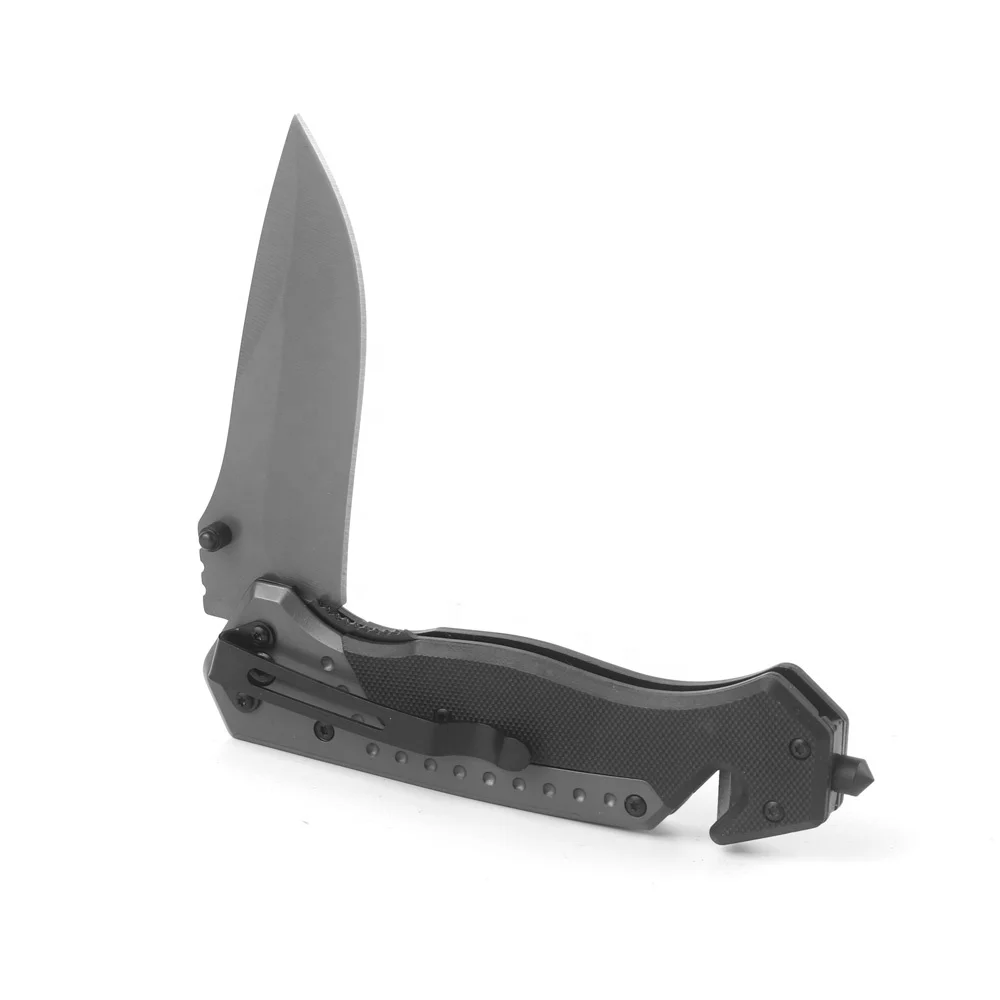 Stainless Blade G10 Handle Broken Glass Function Outdoor Camping Tactics Folding Pocket Survival Hunting Knife