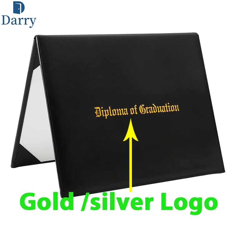 Custom Logo Leather  Document Holder University  Diploma Cover Graduation Certificate Holders