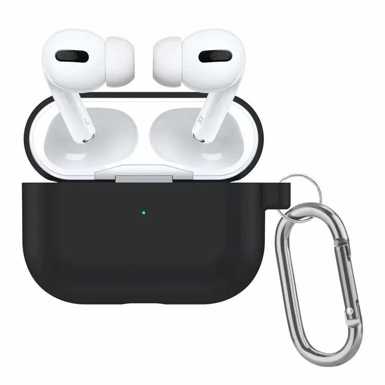 
Anti lost silicone case for airpods pro, for airpods pro super slim rubber silicone case protective cover with carabiner 