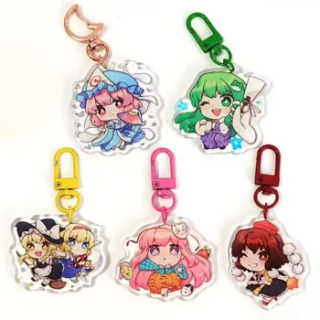 Wholesale Custom Printed Epoxy Resin Cartoon Acrylic Anime Charms Keychains for Women Girls Party Favor