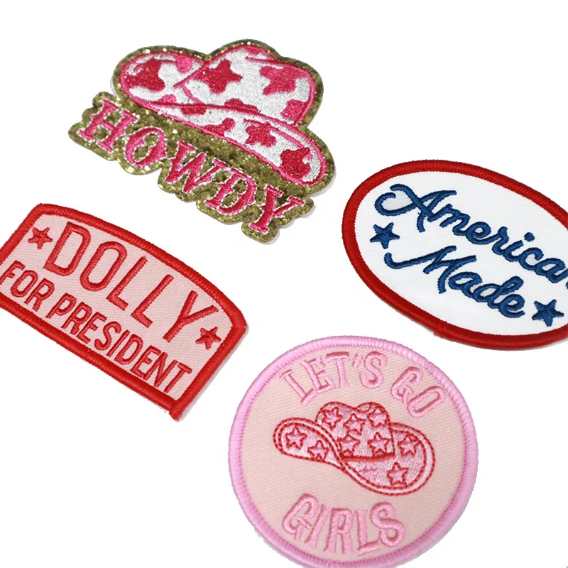 Custom Girl Hat Embroidery Laser Cut Patch Heat Press Smiley Face Hat Patches Badge For Trucker Hat