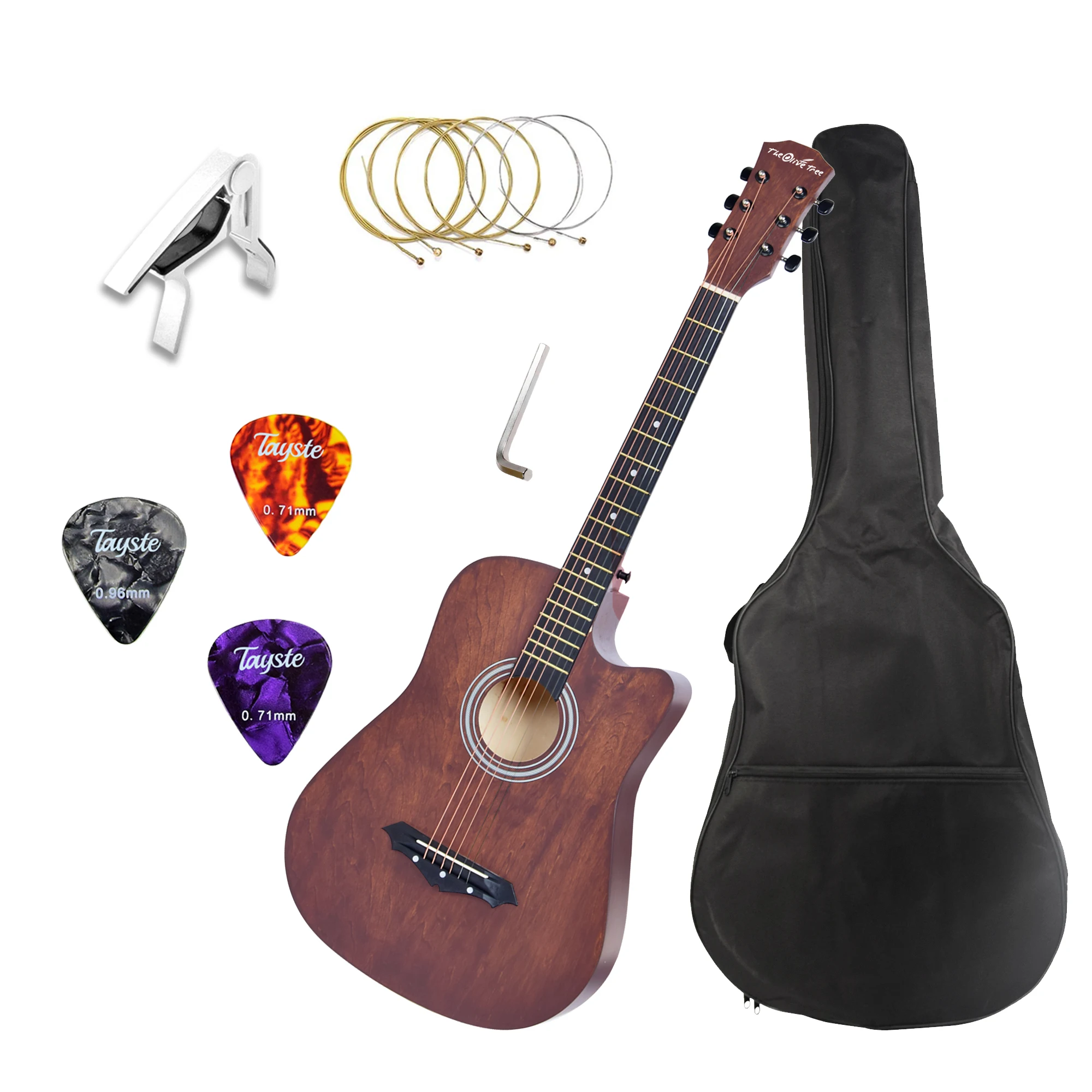 Factory Cheap With Free Guitar Accessories 38 Inch Dreadnought Beginner Student Acoustic Guitar