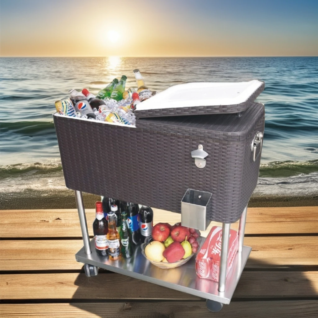 Yoho Hot Sale Outdoor Patio Ice Bucket-Cooler Cart Eco-friendly beverage  holder ice bucket for Summer Party