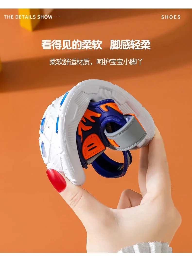 Factory price breathable waterproof beach shoes non-slip soft casual summer kids sandals durable tide boys Rubber Sole Shoes