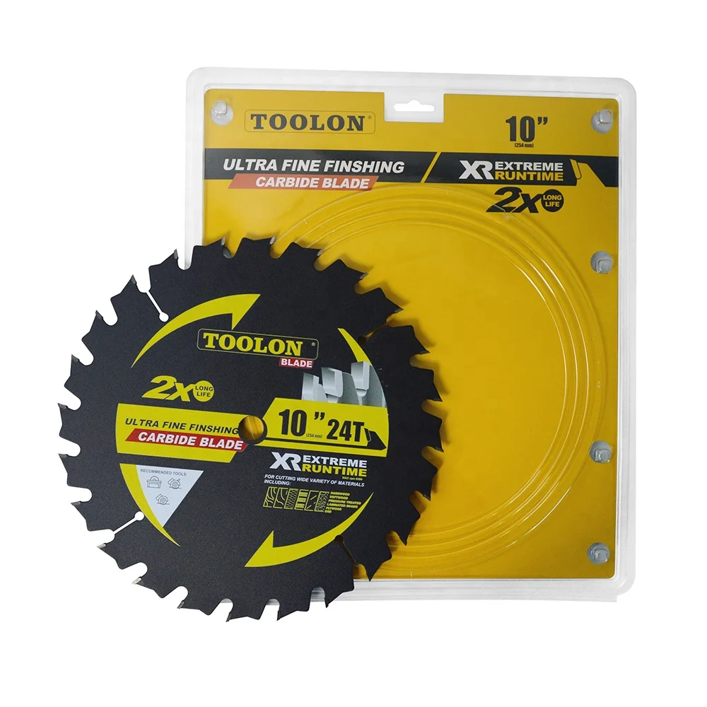 Wood Cutting Blades 10 Inch 24 Teeth TCT Saw Blade Tungsten Carbide Tipped