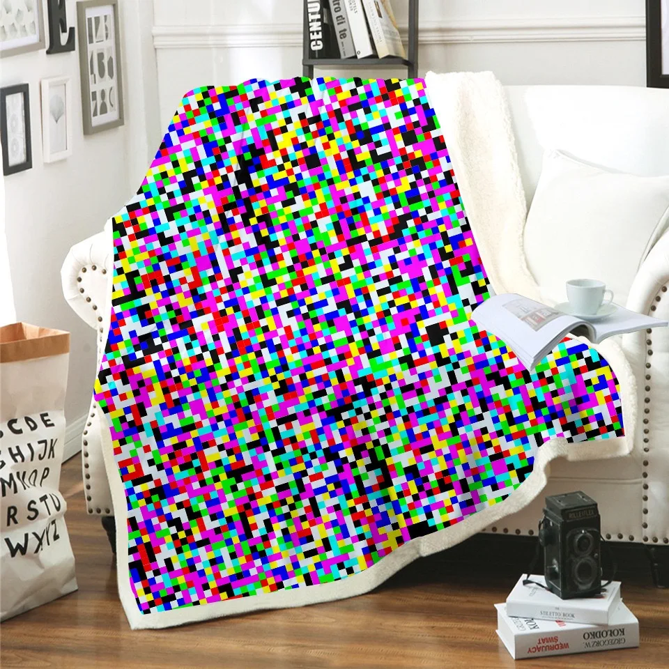 
2021 fashion design 3D printed 2 layer fleece and sherpa soft blanket 