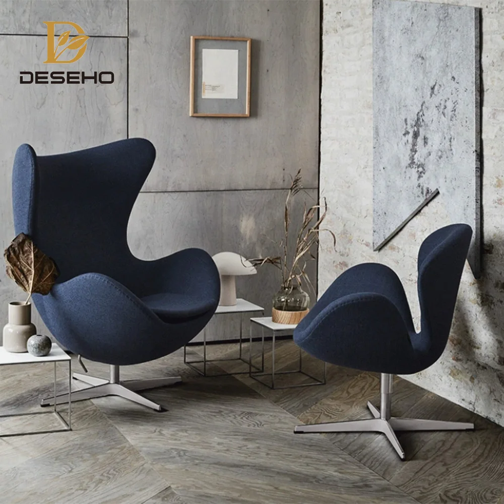 Luxury Hotel Retro Curved Leather Swivel Lounge Chair Ottoman Antique European Design Style Living Room Bedroom Cigar Lounge