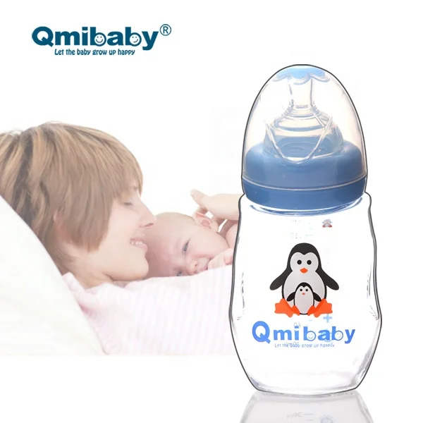 Factory Wholesale Baby Bottle Products Anti Bloating Elbow Curved Heat Resistant Milk Bottle WIth Silicone Nipple