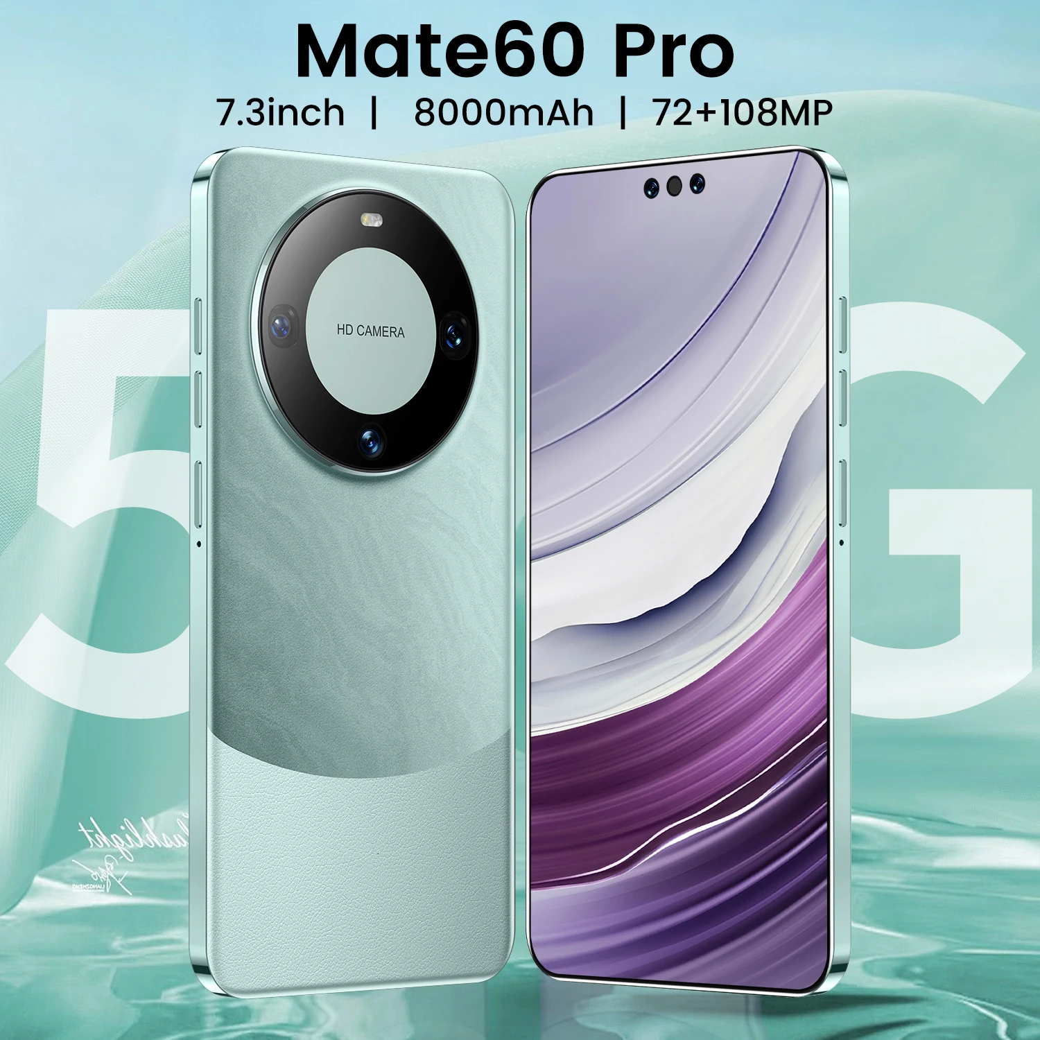 Hot Selling Mate 60 Pro+ Mobile Phone Original 16GB+1TB 72+108MP Face Unlock Full Display Supports French Spanish Smart Cell