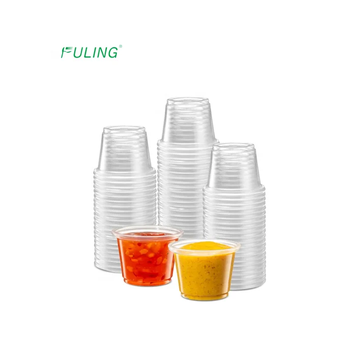 1 oz sauce cup pp clear polypropylene sample cups 1oz portion condiment container Plastic Souffle cups 50X50 pack