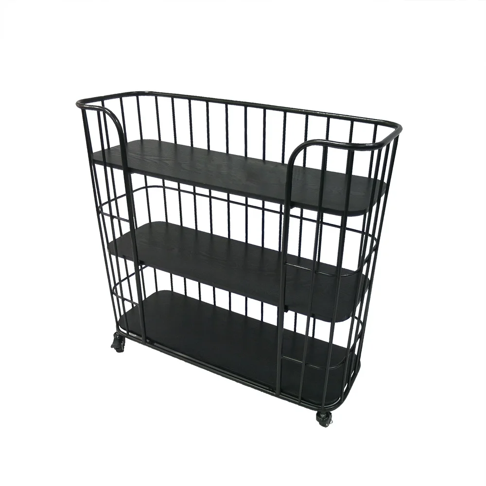2021 Factory Wholesale Black/Gray Shoe Rack Movable Metal Storage Rack Kitchen/bathroom