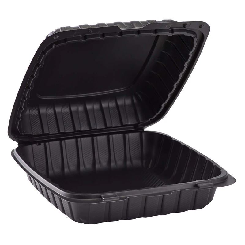 FULING 9*9*3inch 1 Compartment Food Box Clamshell Disposable Plastic Food Take Away package Food Container s for restaurant