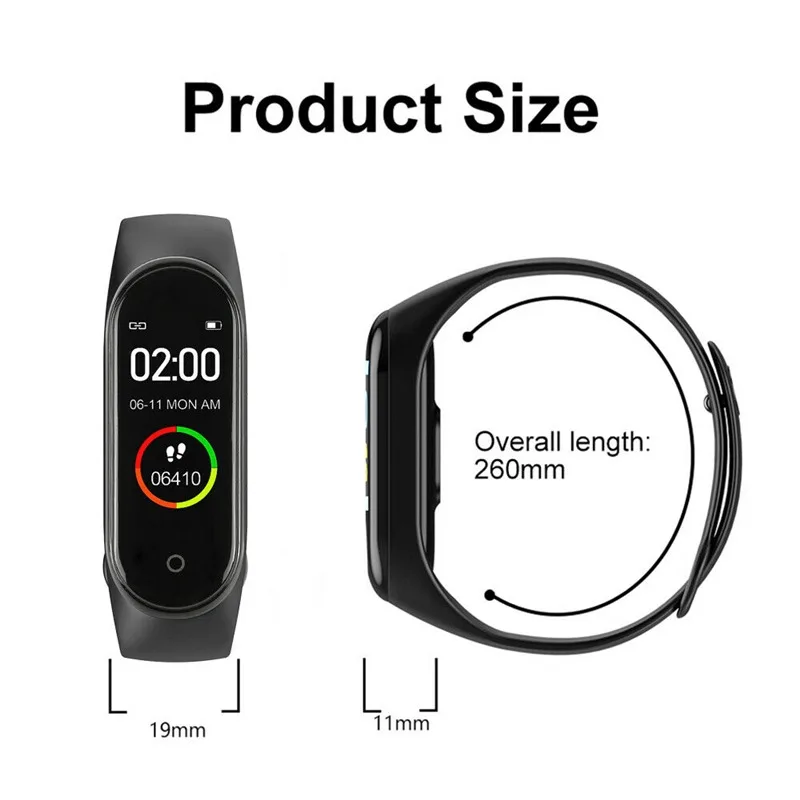  Оригинальный заводская цена смарт-браслет Цветной m4 Смарт-часы mi band