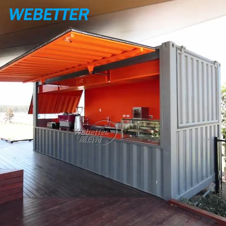 WEBETTER Prefab Drive Thru Restaurant Kiosk Coffee Shop Food Truck Container Bar Restaurant