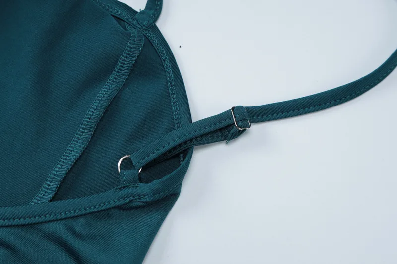 L33271 - hot sale sleeveless sexy backless bodycon solid color halter casual ladies one piece jumpsuit