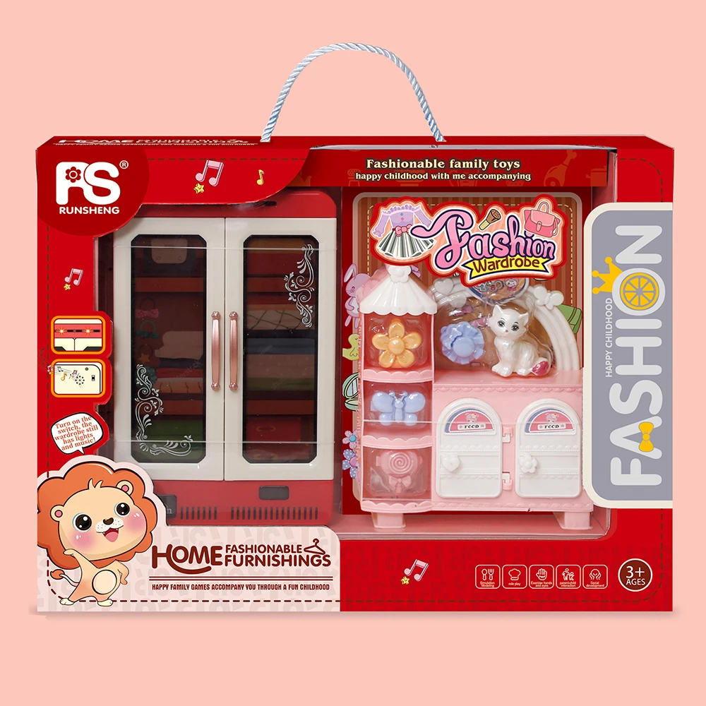 New Arrival Pretend Play Toys Fridge Mini Refrigerator Plastic Food Educational Kitchen Toys With Light And Sound For Kids