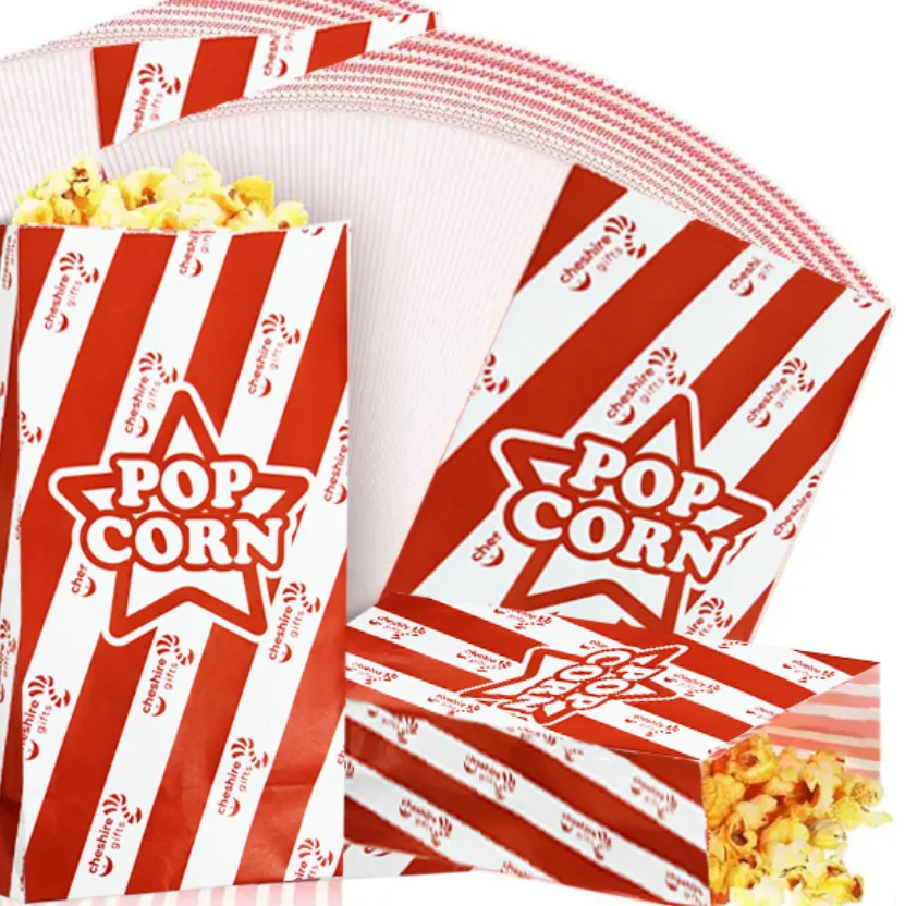 Custom logo printed wholesale eco friendly Kraft Pape stand up popcorn packing bag with tin tie Baking microwave bag for popcorn