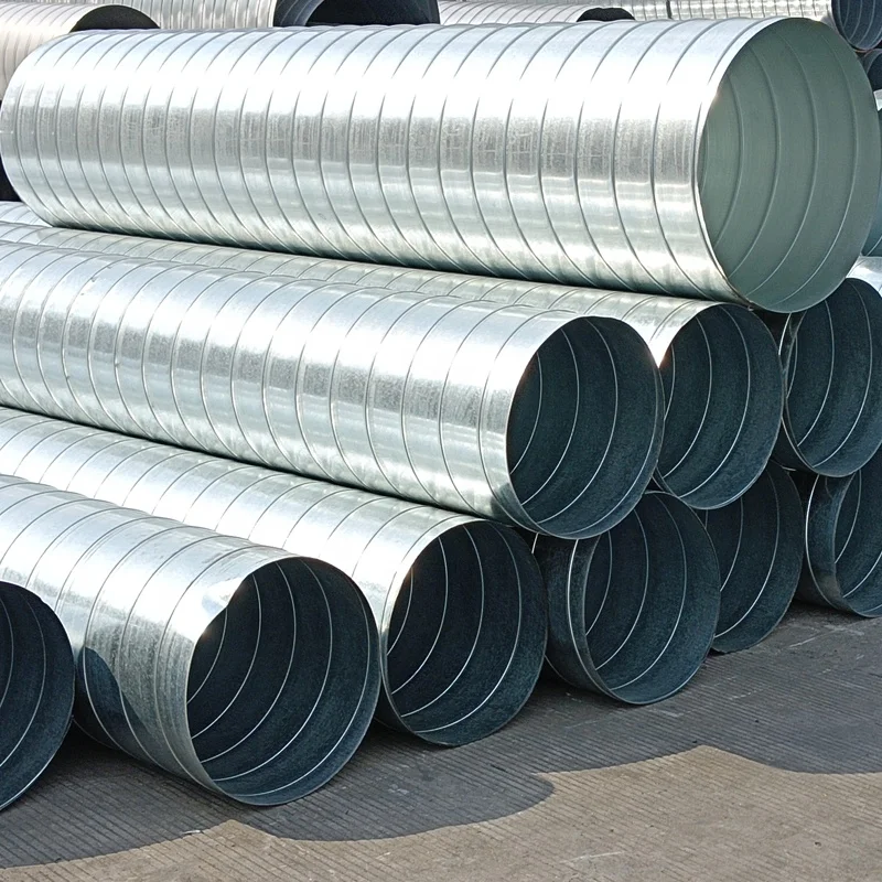 Galvanized spiral air pipe chimney pipe circular ventilation pipe dust and smoke extraction project