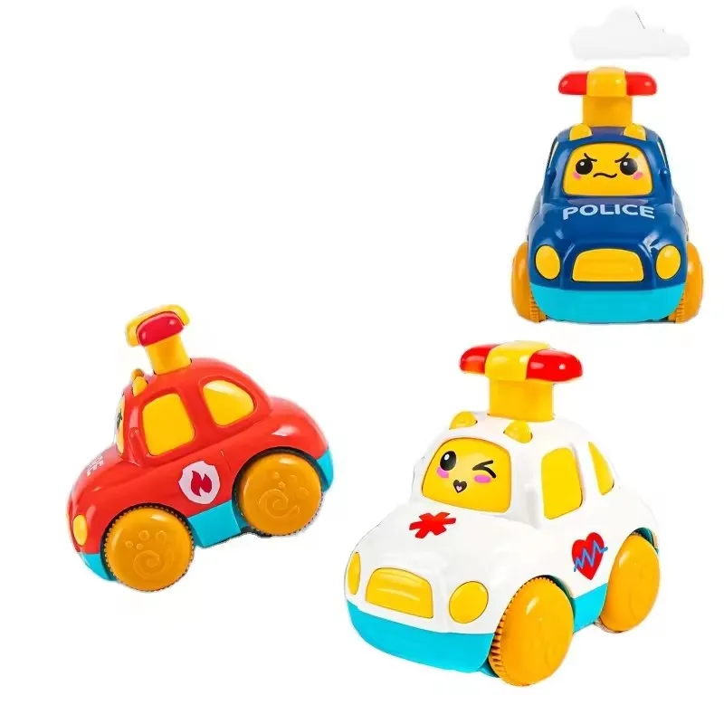 Kids Toys Full Function City Service Electric Toy Cars For Kids Police Cars Plastic Cartoon Toy Inertial Pull back Press Car