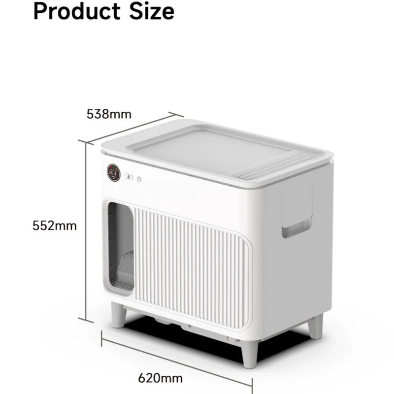New Anti-pinch Sensor Wooden Electric Odor Monitoring Pet Toilet Smart High Side Automatic Self Cleaning Litter Box Cat