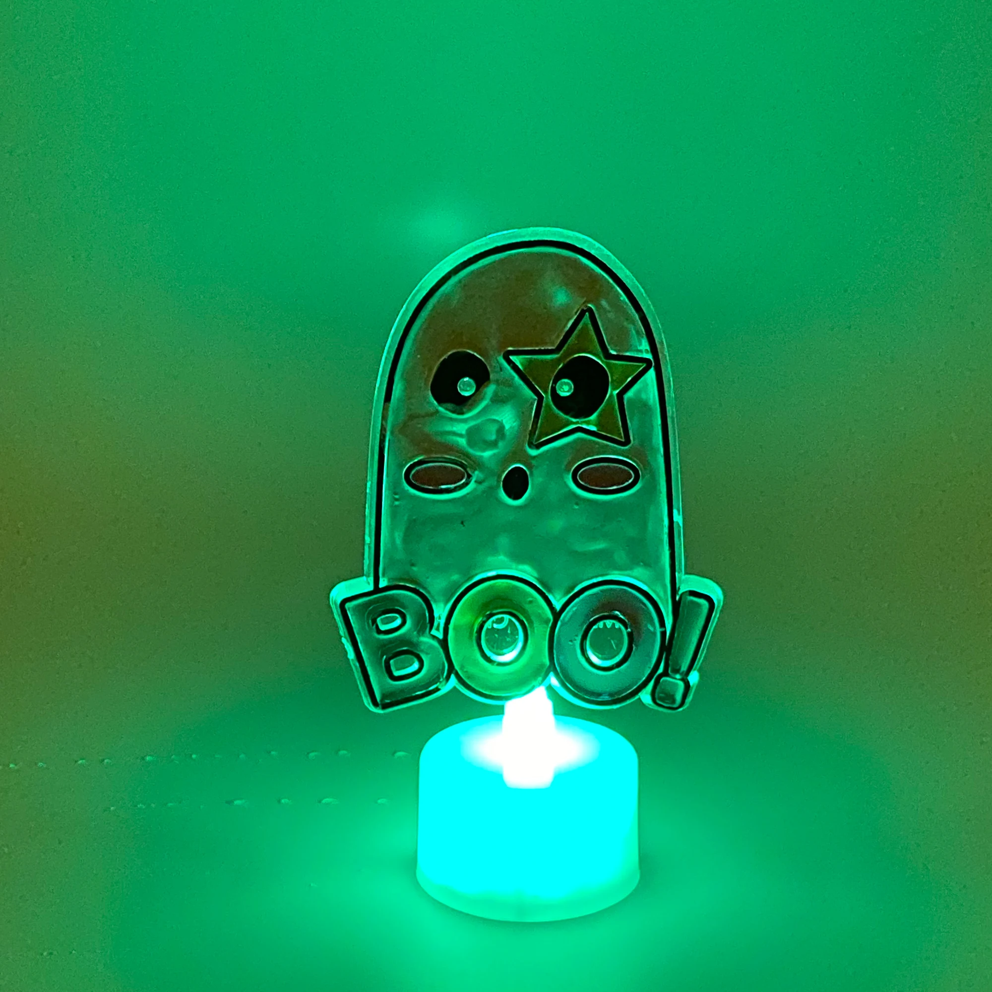 Kingtop Halloween Kids drawing toys DIY paint kit for Children with tea light  light up suncatcher set-Cat