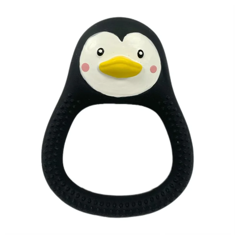 Lively Two-color Penguin Sensory Raised Bracelet Natural Latex Baby Tether Toy