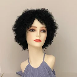 Bulk Scalp Bleached Knots Vrigin Glueless Highlight Black Women Human Baby Hair Pixie Cut Bob Afro Kinky Curly Wigs