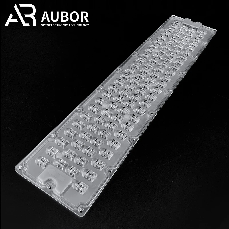520*116MM Series Led Module Lens Array Single Bias 50 Degree Polarized Transparent Clear PC-UV Raw Material Street Light Lens