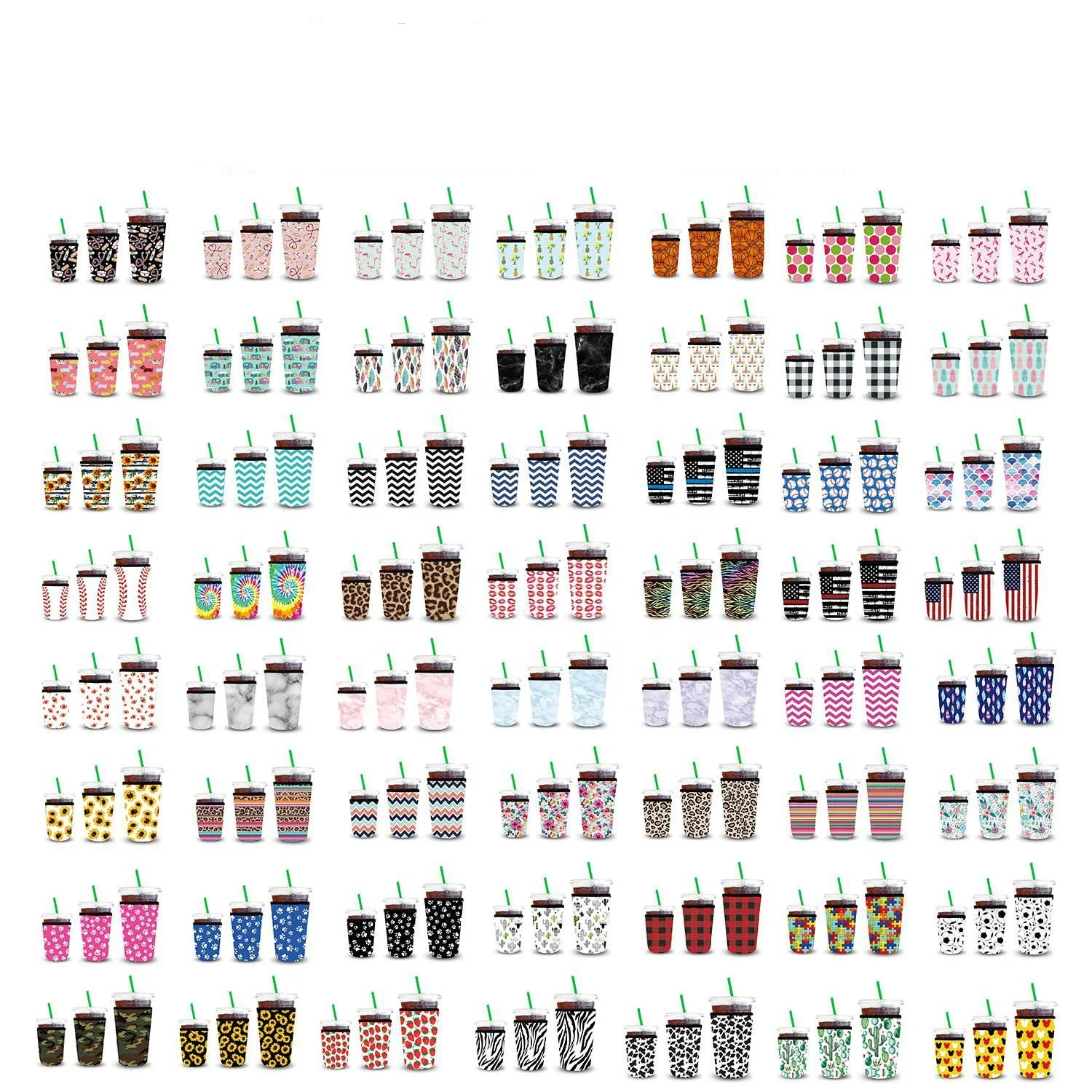 Iced Coffee Sleeve for Cold Drink Cups Neoprene Iced Coffee Sleeve Cup Sleeves for Cold Drinks Reusable Cup Holder