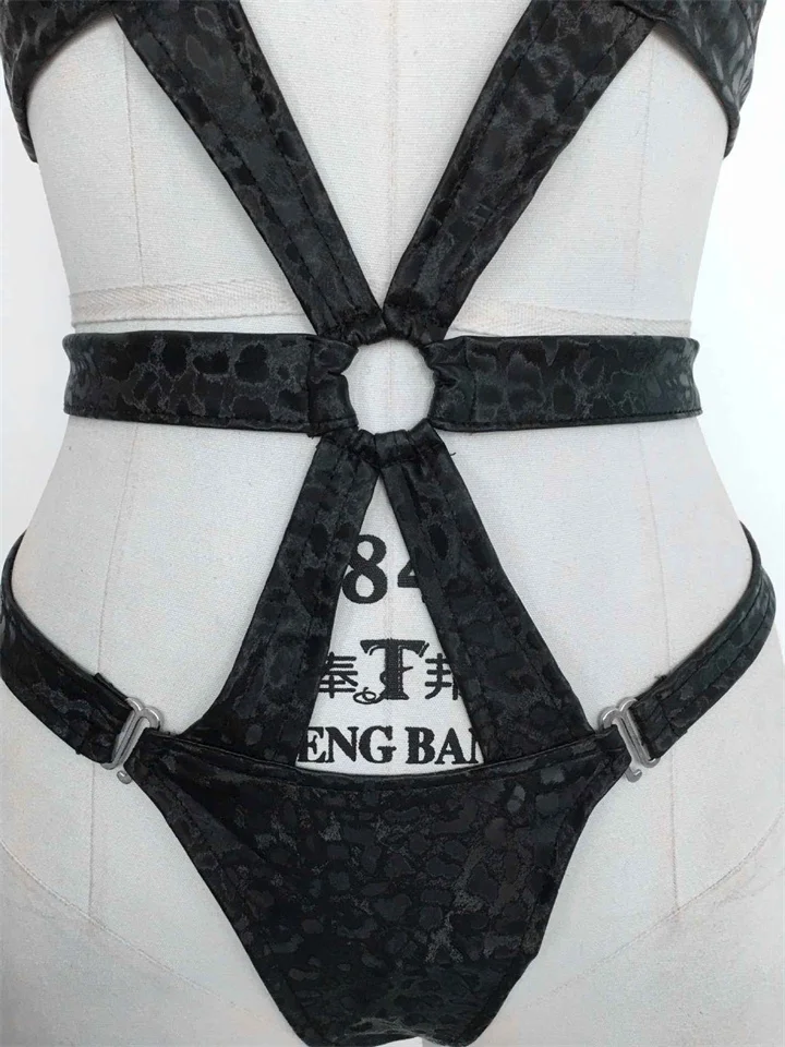 New Dominatrix  women sexy lingerie mature lady three point one piece hollow out gothic erotic fetish black lingerie