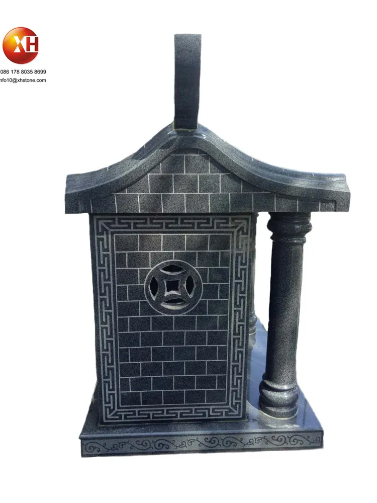 High Quality Hand Carved Bluestone Mini Temple Stone Shrines Tu Di Gong Marble Small Temple For Temple and Home Use