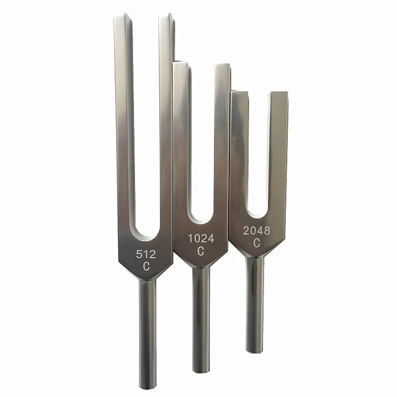 Set of 7 Aluminum Alloy ENT Chakra Tuning Forks New Sound Healing 128HZ 256HZ 512HZ 1024HZ 2048HZ Manual Power Source